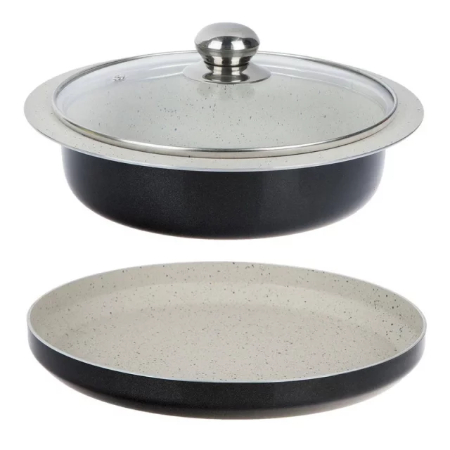 سه پارچه پیتزا و ته چین پزسایزمتوسط عروس تفلون