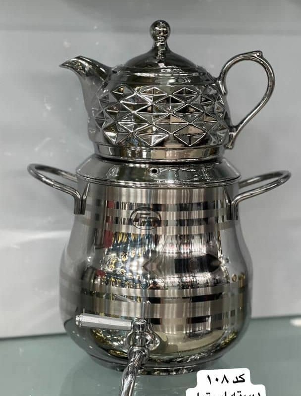 کتری و قوری FR کد 108 دسته استیل