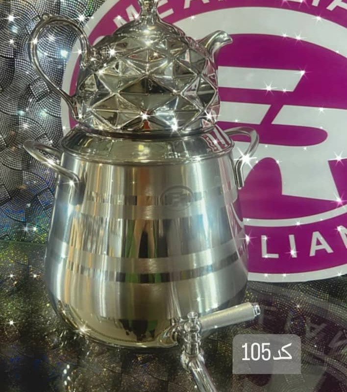 کتری و قوری  FR کد 105 دسته استیل