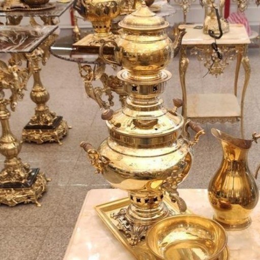 سماور برنجی و دکوری 1 لیتری کوچک