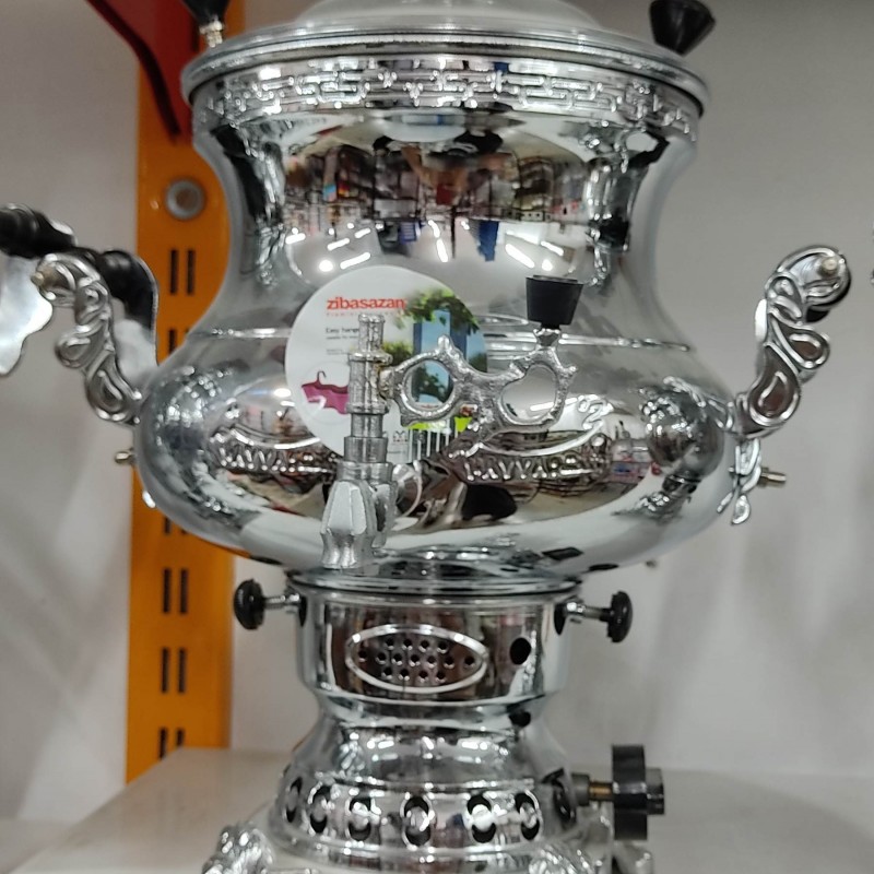 سماور خجسته 6 لیتر پارسیان کروم ساده