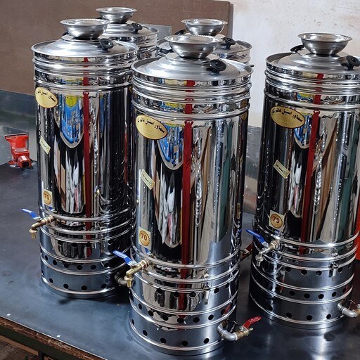 سماور گازی استیل بزرگ 70لیتری صنعتی هیئتی مسجدی