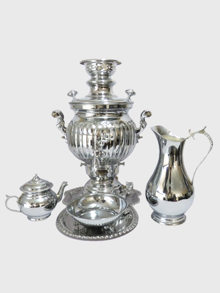 سرویس سماور گازی افسون طرح روس گنجایش 6 لیتر