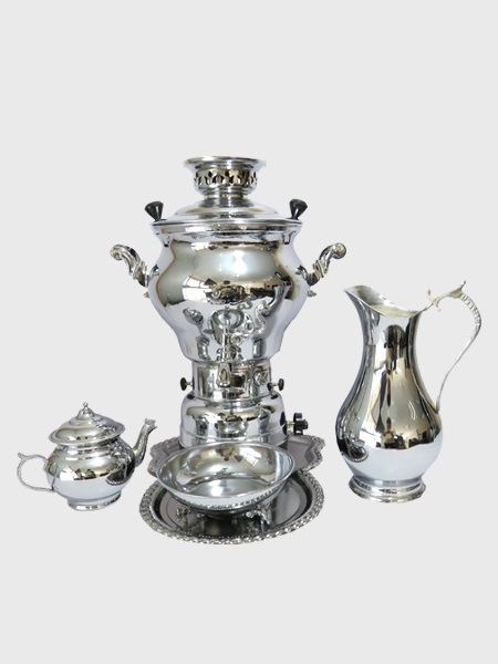 سرویس سماور گازی کروم افسون 6 لیتری