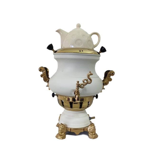 سماور طوفان مدل گلابی سه کاره بدون تنوره کرم