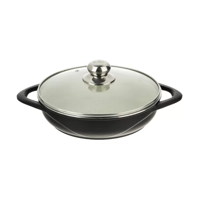 تابه عروس کد 74349 سایز 24 در شیشه ای بدنه چدنی