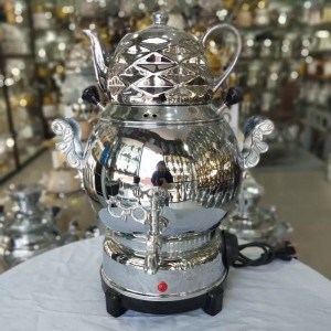 سماور برقی طوفان 6 لیتر قوری دار مدل تخم مرغی