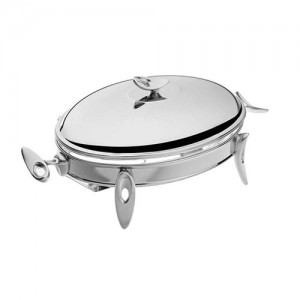 سوفله خوری بیضی سافینوکس سایز کوچک دسته فلیم نقره ای KR402