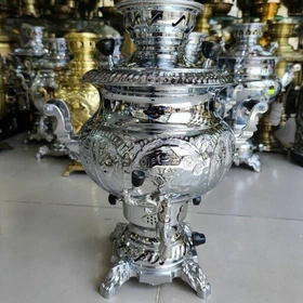 سماور گازی سما لبه دارمدل توپی هخامنشی گنجایش 7 لیتر بدون قوری (ثما)