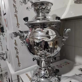 سماور گازی سما مدل توپی ساده گنجایش 6 لیتر (ثما)