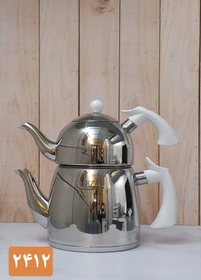 کتری و قوری 3لیتر قوری استیل ست باکالیت رنگی (NEZAZ) کد 2412