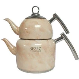 کتری و قوری 2/5 لیترتمام استیل دسته استیل (NEZAZ) کد 2415