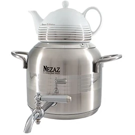 کتری و قوری  4/5 لیتر ترک ورق یک میل دسته استیل(NEZAZ) کد 3015