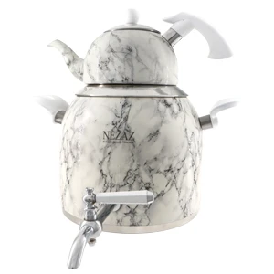 کتری و قوری  5 لیتر طرح سنگ قوری استیل (NEZAZ) کد 3023