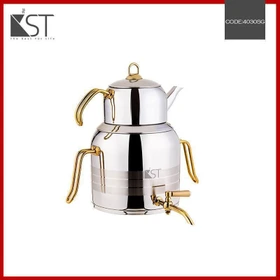 کتری و قوری مدل ترک یراق طلا 5/5 لیتر (KST) کد 4030SG