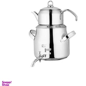 کتری استیل با دو قوری دسته دو تکه 5/5 لیتر (KST) کد 4060TP