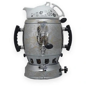 سماور افسون مدل پلوتون ساده با قوری سه کاره  6 لیتر