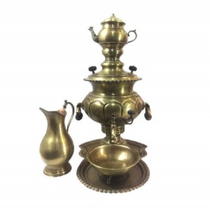 سماور برنجی ذغالی ۶ لیتری کد ۱۱۳۵