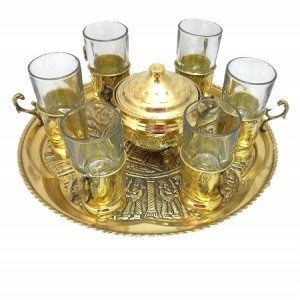 ست چایخوری برنجی زرد