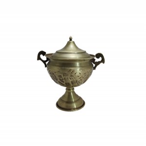 قندان پایه دار انتیک قلم زنی