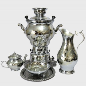 سرویس سماور گازی سوزنی کروم (افسون)
