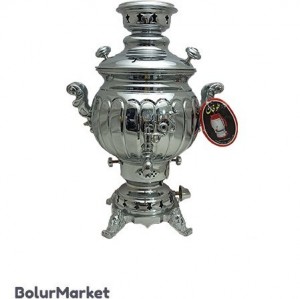 سماور طوفان 6 لیتری مدل آینه دار کروم