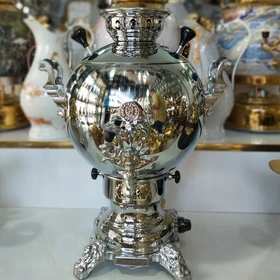 سماور طوفان 6 لیتری مدل تخم مرغی ساده (بدون قوری)