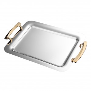 سینی آینه ای دسته طلایی زاماک جفتی کی اس تی (KST) کد 816