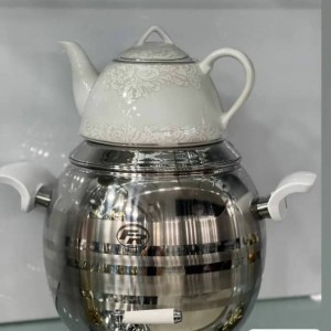 کتری و قوری FR کد 109 دسته سفید