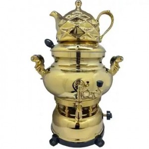 سماور گازسوز لیلان 8 لیتری ترموکپل دار تمام طلا