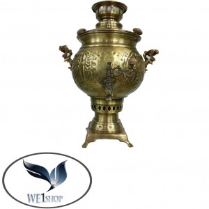 سماور ذغالی آنتیک و طلایی 3 لیتری