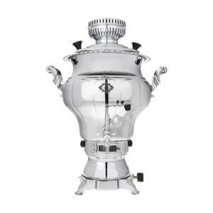 سماور گازسوز عالی نسب مدل Naghshineh Simin (نقشینه سیمین) ۶ لیتر