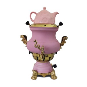 سماور طوفان مدل گلابی سه کاره بدون تنوره صورتی