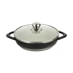 تابه عروس کد 74349 سایز 24 در شیشه ای بدنه چدنی