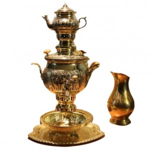 ست کامل سماور برنجی سه لیتری