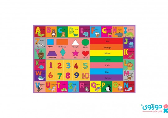 فرش بازی آموزشی کودک رنگ ها و اشکال