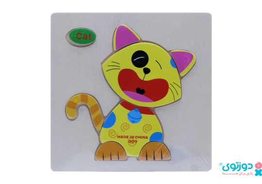 پازل چوبی کودک  طرح گربه