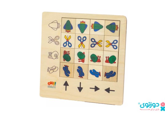 پازل هوش چوبی 16 قطعه (جهت ها)