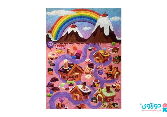 فرش بازی کودک طرح شهر شکلاتی