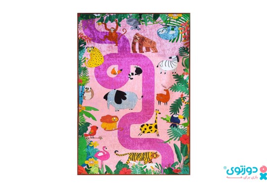 فرش بازی کودک طرح هاوایی (صورتی)