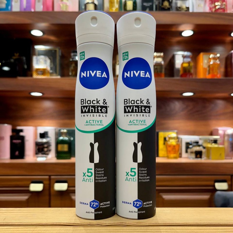 اسپری ضد تعریق زنانه 72ساعت نیوا 200میل NIVEA BLACK & WHITE ACTIVE