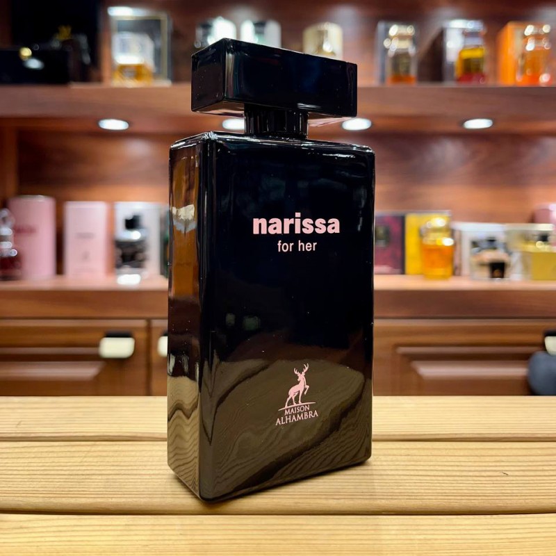 ادکلن زنانه الحمبرا مدل ناریسا فور هر رایحه نارسیسو جعبه صورتی 100میلAlhambra Narissa