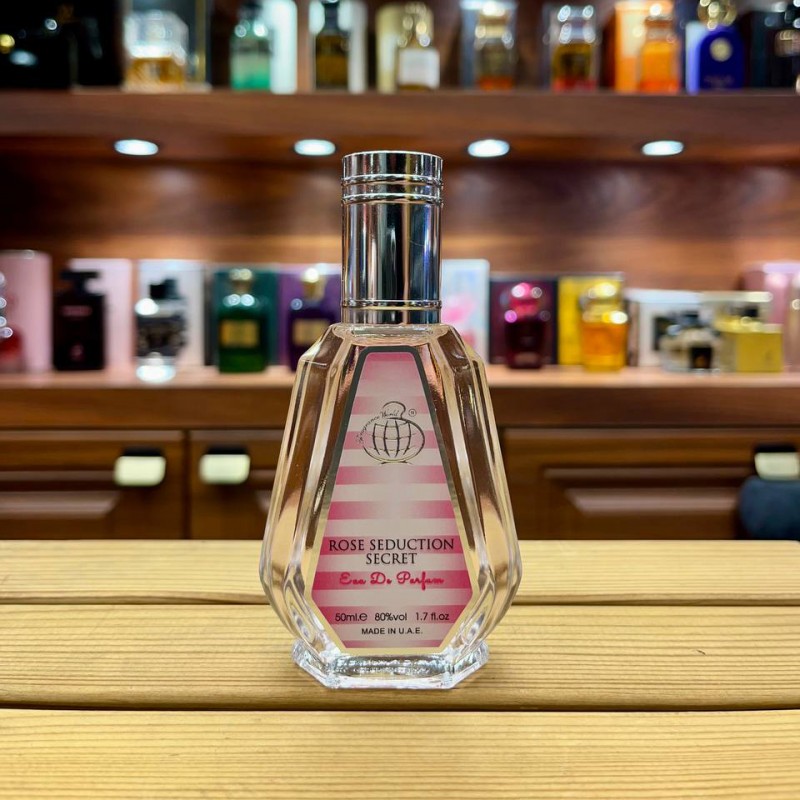 ادکلن 50 میل فراگرنس ورد مدل رز سداکشن سکرت رایحه بامبشل Fragrance Rose Seduction Secret