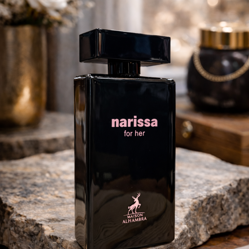 ادکلن زنانه الحمبرا مدل ناریسا فور هر رایحه نارسیسو جعبه صورتی 100میلAlhambra Narissa