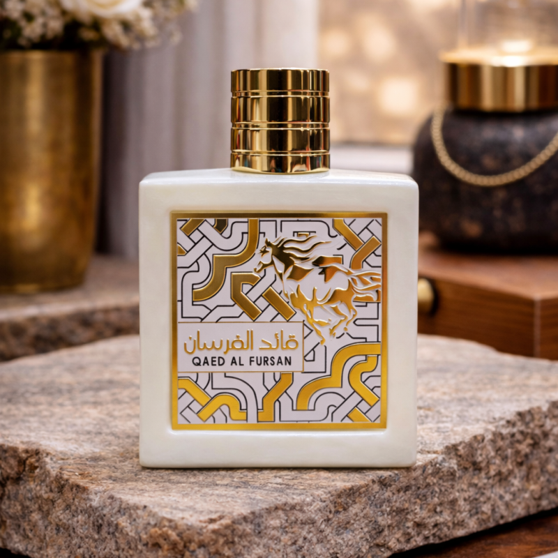 ادکلن زنانه لطافه مدل قائد الفرسان انلیمیتد رایحه مانسرا کوکو وانیل 100میل Lattafa Qaed Al Fursan Unlimited