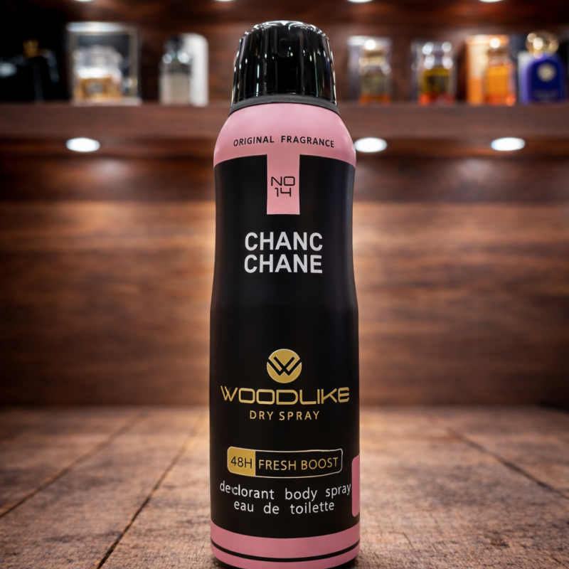 اسپری  بدن وودلایک مدل Chanc Chane حجم 200 میل CHANC CHANE WOODLIKE