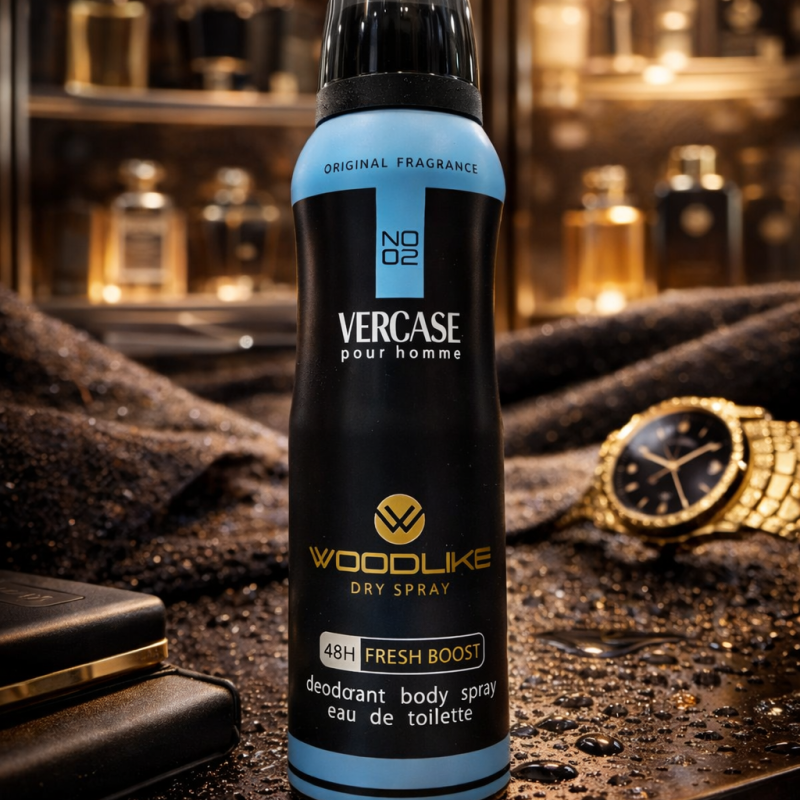 اسپری بدن وود لایک ورساچه پور هوم woodlike vercase pour homm حجم ۲۰۰ میل