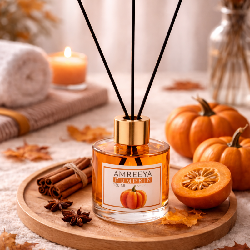 خوشبو کننده هوا120میل  آمریا Amreeya مدل پامپ کین (  کدو تنبل) Pumpkin