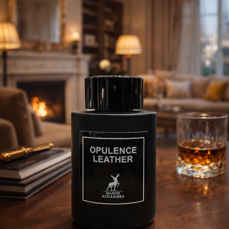 ادکلن مردانه الحمبرا مدل آپیلنس لدر رایحه تام فورد امبر لدر100میل Amber & Leather Maison Alhambra