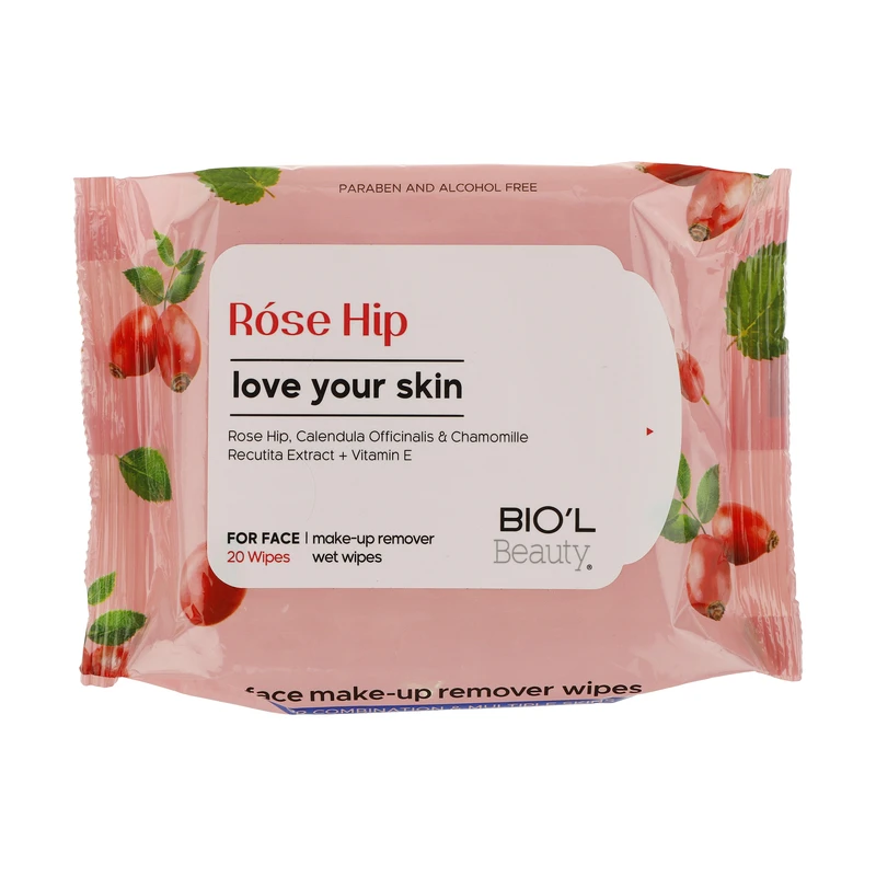 دستمال مرطوب آرایش پاک کن  بیول مدل Rose Hip بسته 20 عددی